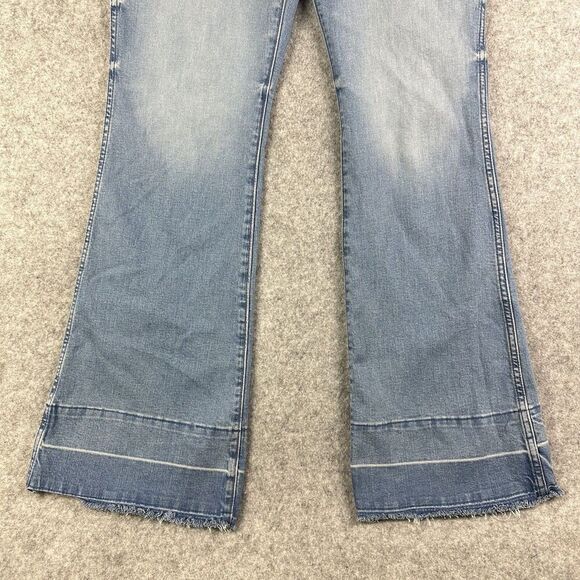 Wrangler Retro Flare Jeans Womens 32 Long High Rise Western Boho Stretch Denim - Picture 8 of 16